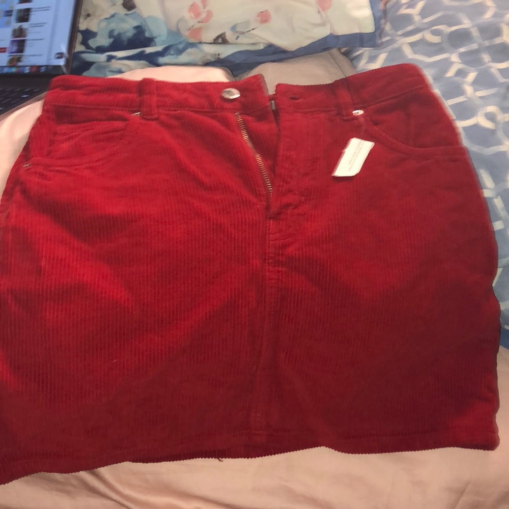 Red top shop mini skirt